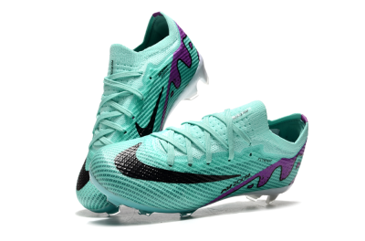 Kids Nike Air Zoom Mercurial Vapor 15 Elite FG Low-Tops Soccer Cleats - Jade/Purple/Black