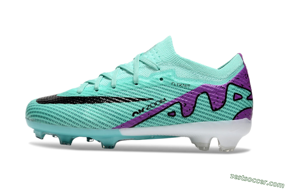 Kids Nike Air Zoom Mercurial Vapor 15 Elite FG Low-Tops Soccer Cleats - Jade/Purple/Black 2