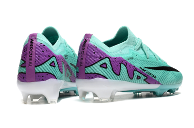 Kids Nike Air Zoom Mercurial Vapor 15 Elite FG Low-Tops Soccer Cleats - Jade/Purple/Black