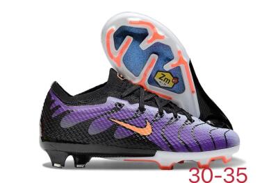 Kids Nike Air Zoom Mercurial Vapor 15 Elite FG Low-Tops Soccer Cleats - Purple/Orange/Black