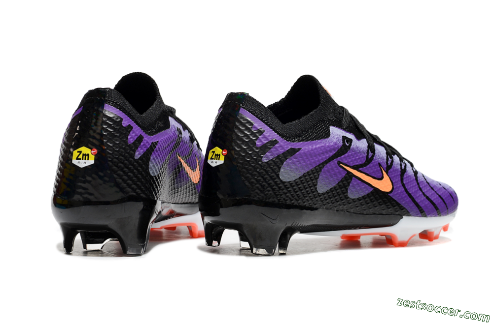 Kids Nike Air Zoom Mercurial Vapor 15 Elite FG Low-Tops Soccer Cleats - Purple/Orange/Black 7