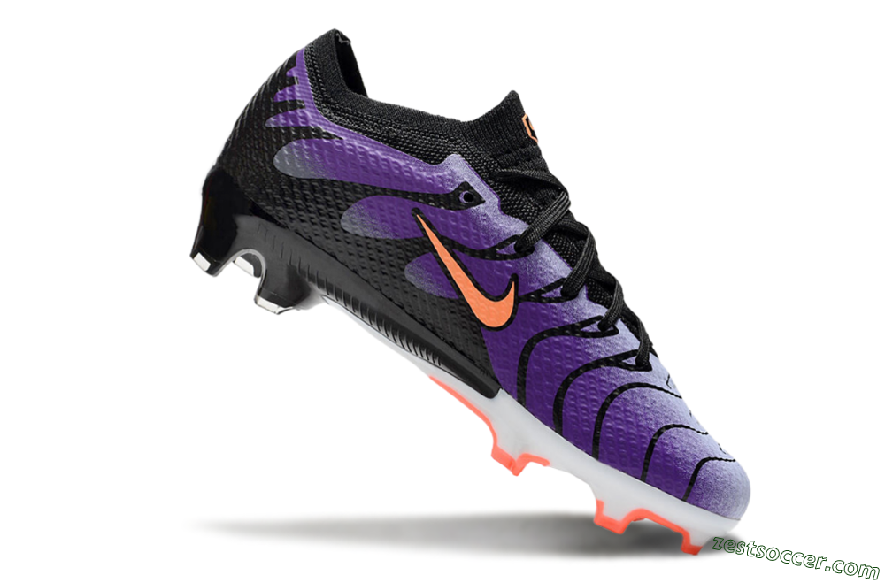 Kids Nike Air Zoom Mercurial Vapor 15 Elite FG Low-Tops Soccer Cleats - Purple/Orange/Black 4