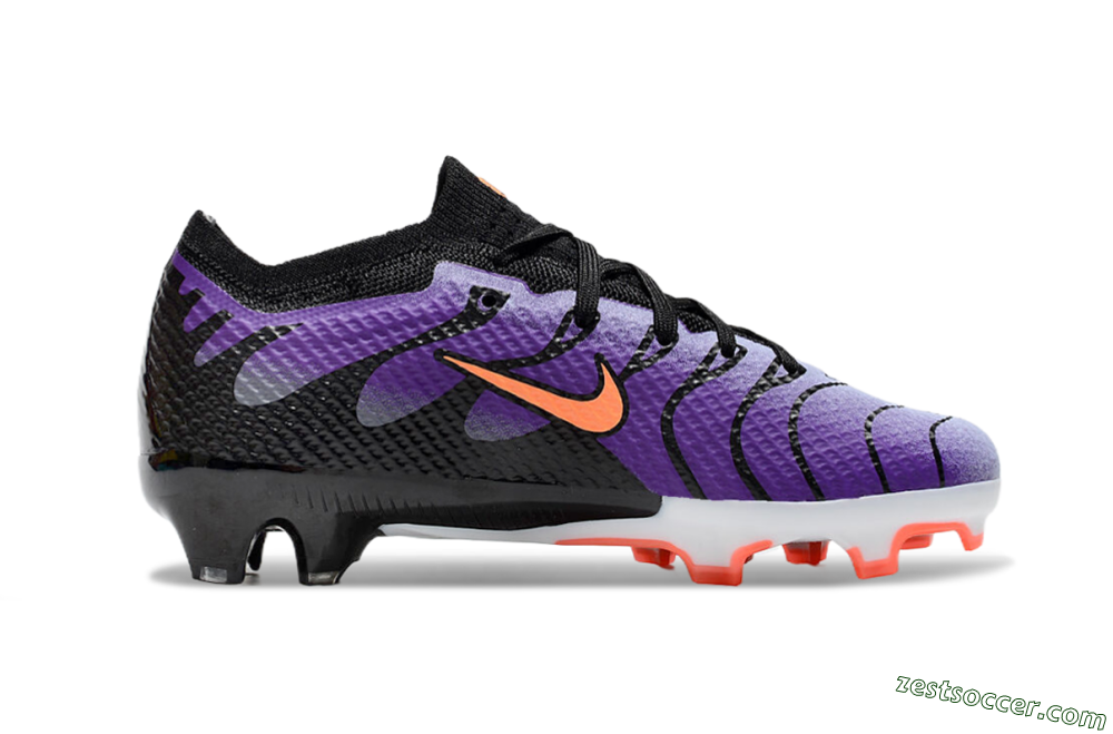 Kids Nike Air Zoom Mercurial Vapor 15 Elite FG Low-Tops Soccer Cleats - Purple/Orange/Black 6
