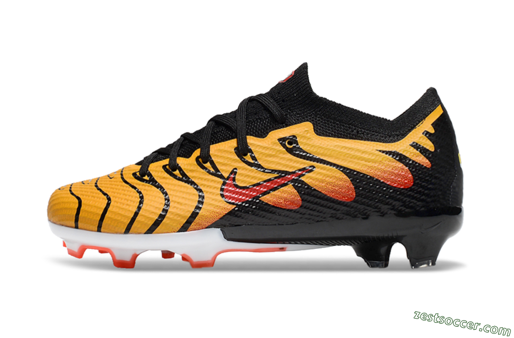 Kids Nike Air Zoom Mercurial Vapor 15 Elite FG Low-Tops Soccer Cleats - Yellow/Black/Red 2