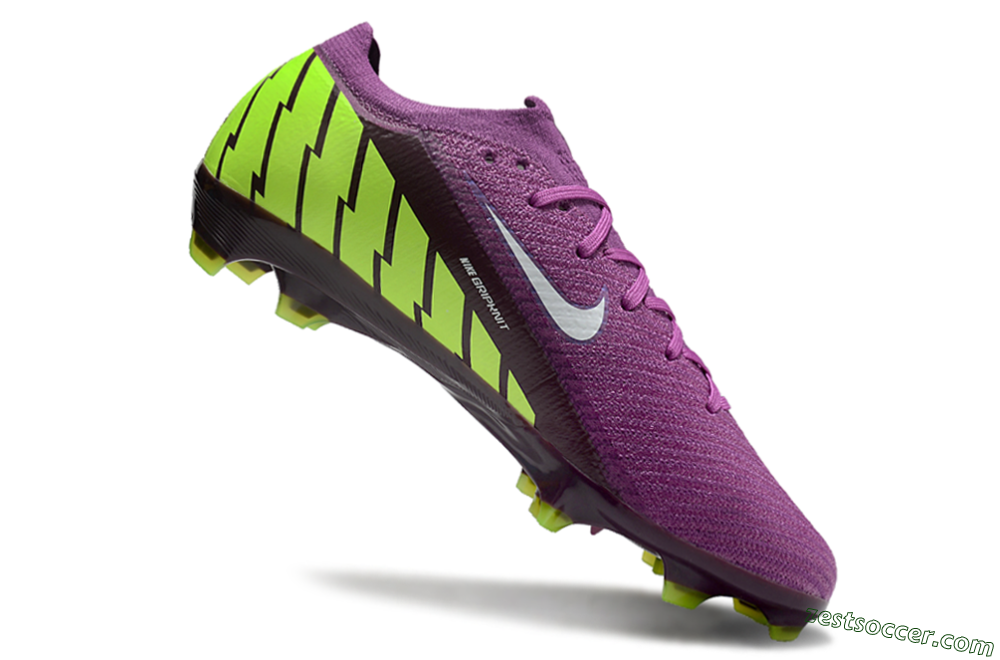 Nike Air Zoom Mercurial Vapor 16 Elite FG Low-Tops Soccer Cleats - Purple/White/Yellow/Brown 4