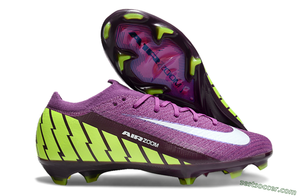 Nike Air Zoom Mercurial Vapor 16 Elite FG Low-Tops Soccer Cleats - Purple/White/Yellow/Brown 0