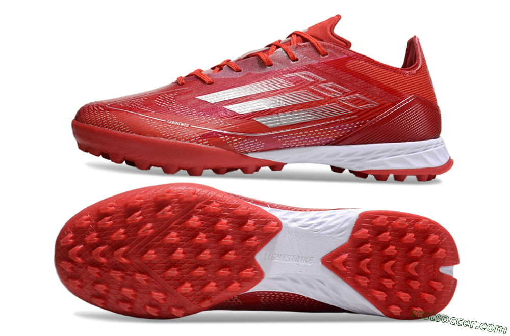 Adidas F50 Pro TF Low-Tops Soccer Shoes - Red/Silver/White 1