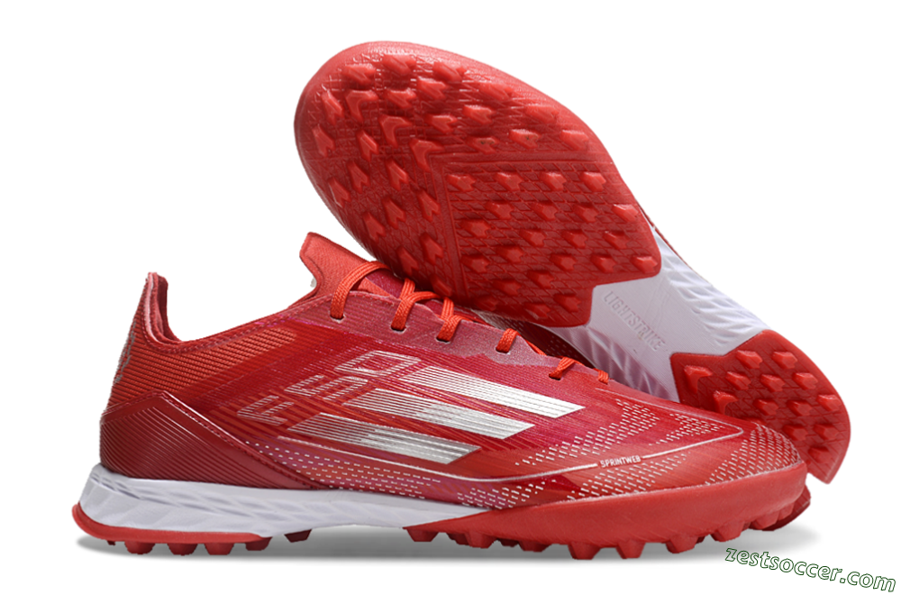 Adidas F50 Pro TF Low-Tops Soccer Shoes - Red/Silver/White 0