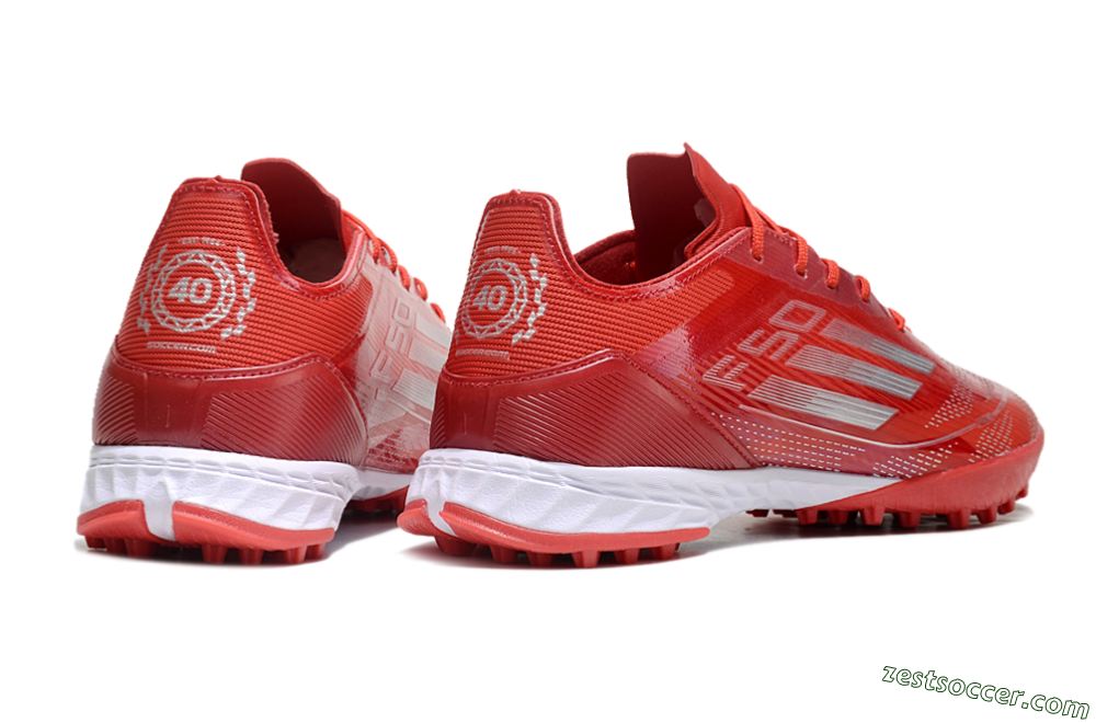 Adidas F50 Pro TF Low-Tops Soccer Shoes - Red/Silver/White 6