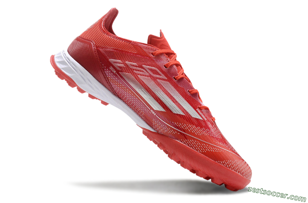 Adidas F50 Pro TF Low-Tops Soccer Shoes - Red/Silver/White 4