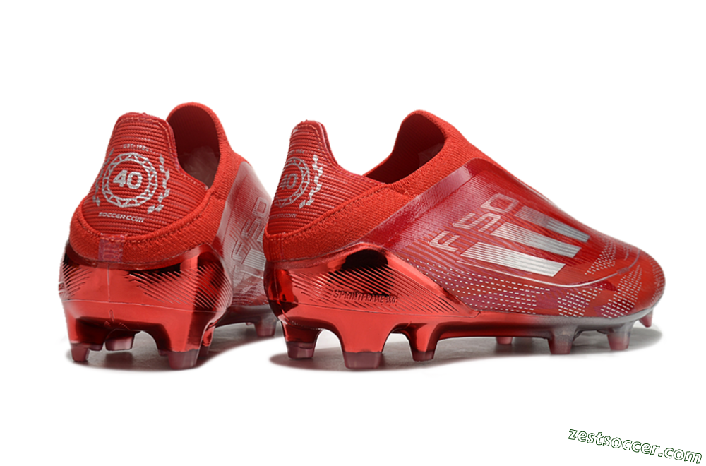 Adidas F50 Elite Laceless FG Low-Tops Soccer Cleats - Red/Silver 6