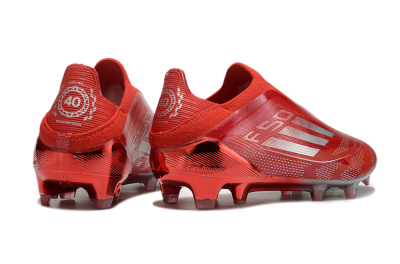 Adidas F50 Elite Laceless FG Low-Tops Soccer Cleats - Red/Silver
