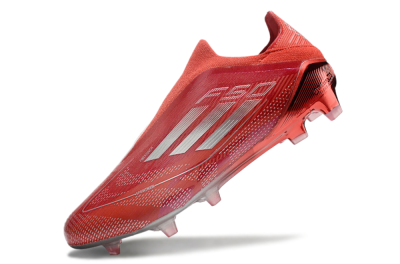 Adidas F50 Elite Laceless FG Low-Tops Soccer Cleats - Red/Silver