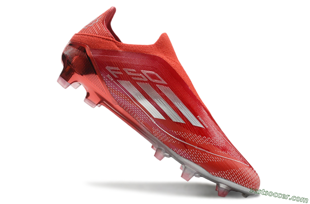 Adidas F50 Elite Laceless FG Low-Tops Soccer Cleats - Red/Silver 4