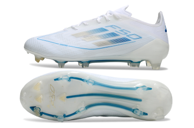 Adidas F50 Elite FG Low-Tops Soccer Cleats - White/Silver/Blue