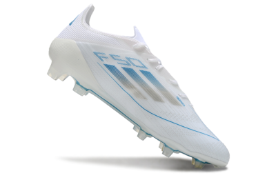 Adidas F50 Elite FG Low-Tops Soccer Cleats - White/Silver/Blue