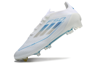 Adidas F50 Elite FG Low-Tops Soccer Cleats - White/Silver/Blue