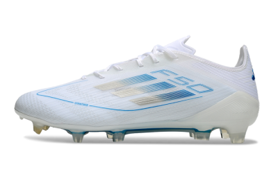 Adidas F50 Elite FG Low-Tops Soccer Cleats - White/Silver/Blue