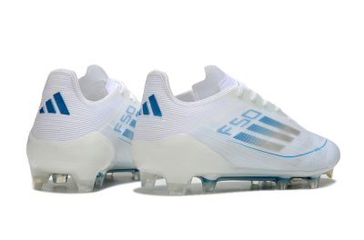 Adidas F50 Elite FG Low-Tops Soccer Cleats - White/Silver/Blue