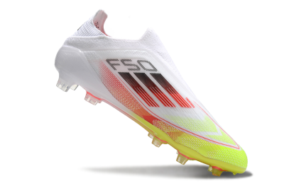 Adidas F50 Elite Laceless FG Low-Tops Soccer Cleats - White/Yellow/Red