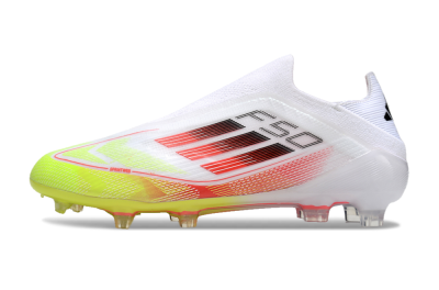 Adidas F50 Elite Laceless FG Low-Tops Soccer Cleats - White/Yellow/Red
