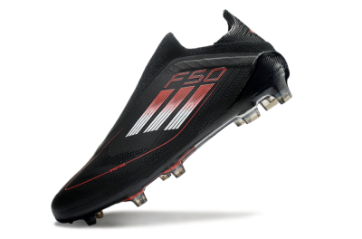 Adidas F50 Elite Laceless FG Low-Tops Soccer Cleats - Black/White/Red