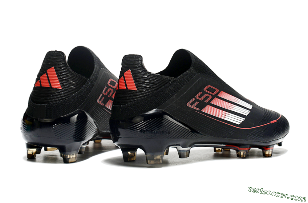 Adidas F50 Elite Laceless FG Low-Tops Soccer Cleats - Black/White/Red 6