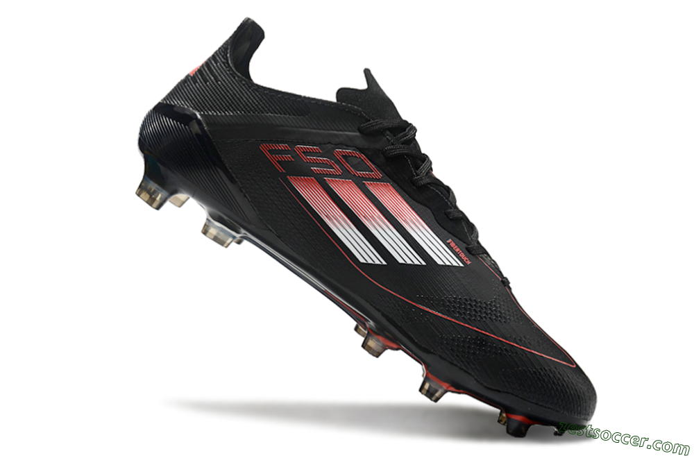 Adidas F50 Eltie FG Low-Tops Soccer Cleats - Black/White/Red 4