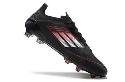 Adidas F50 Eltie FG Low-Tops Soccer Cleats - Black/White/Red