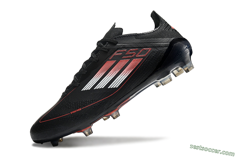Adidas F50 Eltie FG Low-Tops Soccer Cleats - Black/White/Red 5