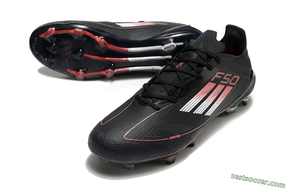Adidas F50 Eltie FG Low-Tops Soccer Cleats - Black/White/Red 3