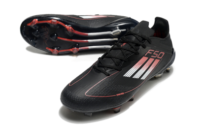 Adidas F50 Eltie FG Low-Tops Soccer Cleats - Black/White/Red