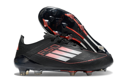 Adidas F50 Eltie FG Low-Tops Soccer Cleats - Black/White/Red