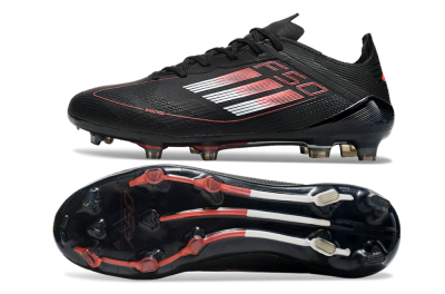 Adidas F50 Eltie FG Low-Tops Soccer Cleats - Black/White/Red