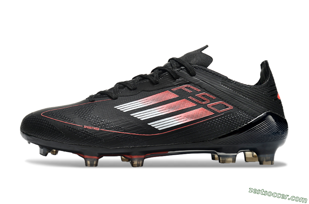 Adidas F50 Eltie FG Low-Tops Soccer Cleats - Black/White/Red 2