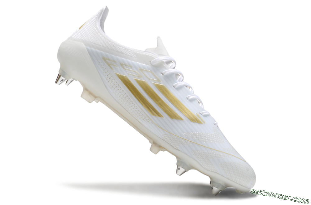 Adidas F50 Elite SG Low-Tops Soccer Cleats - White/Gold/Silver 4
