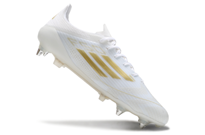 Adidas F50 Elite SG Low-Tops Soccer Cleats - White/Gold/Silver