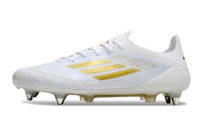 Adidas F50 Elite SG Low-Tops Soccer Cleats - White/Gold/Silver