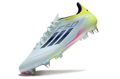 Adidas F50 Elite SG Low-Tops Soccer Cleats - Jade/Yellow/Pink/Gold