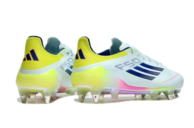 Adidas F50 Elite SG Low-Tops Soccer Cleats - Jade/Yellow/Pink/Gold