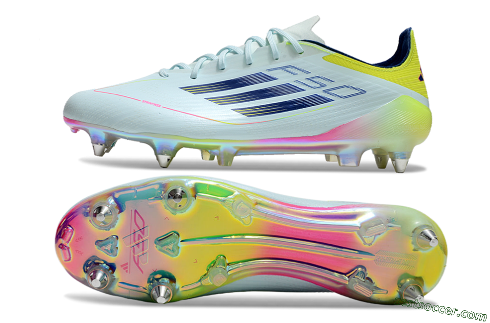 Adidas F50 Elite SG Low-Tops Soccer Cleats - Jade/Yellow/Pink/Gold 1