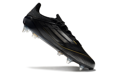 Adidas F50 Elite SG Low-Tops Soccer Cleats - Black/Gold/Silver