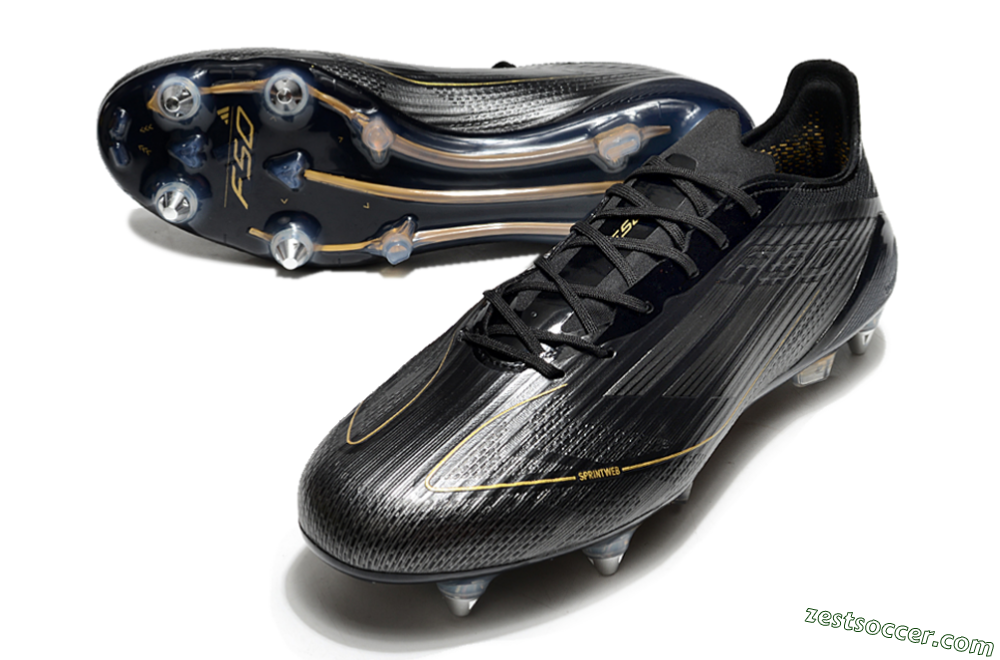 Adidas F50 Elite SG Low-Tops Soccer Cleats - Black/Gold/Silver 3