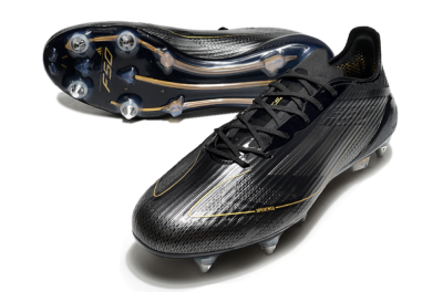 Adidas F50 Elite SG Low-Tops Soccer Cleats - Black/Gold/Silver