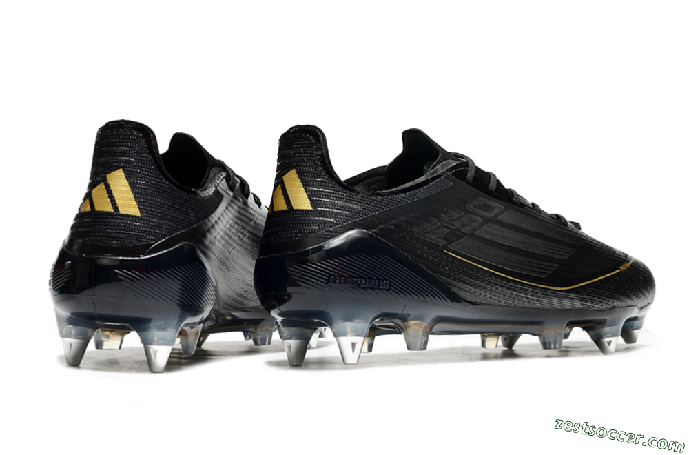 Adidas F50 Elite SG Low-Tops Soccer Cleats - Black/Gold/Silver 6
