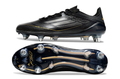 Adidas F50 Elite SG Low-Tops Soccer Cleats - Black/Gold/Silver
