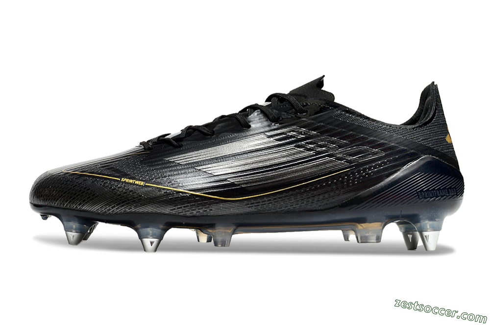 Adidas F50 Elite SG Low-Tops Soccer Cleats - Black/Gold/Silver 2