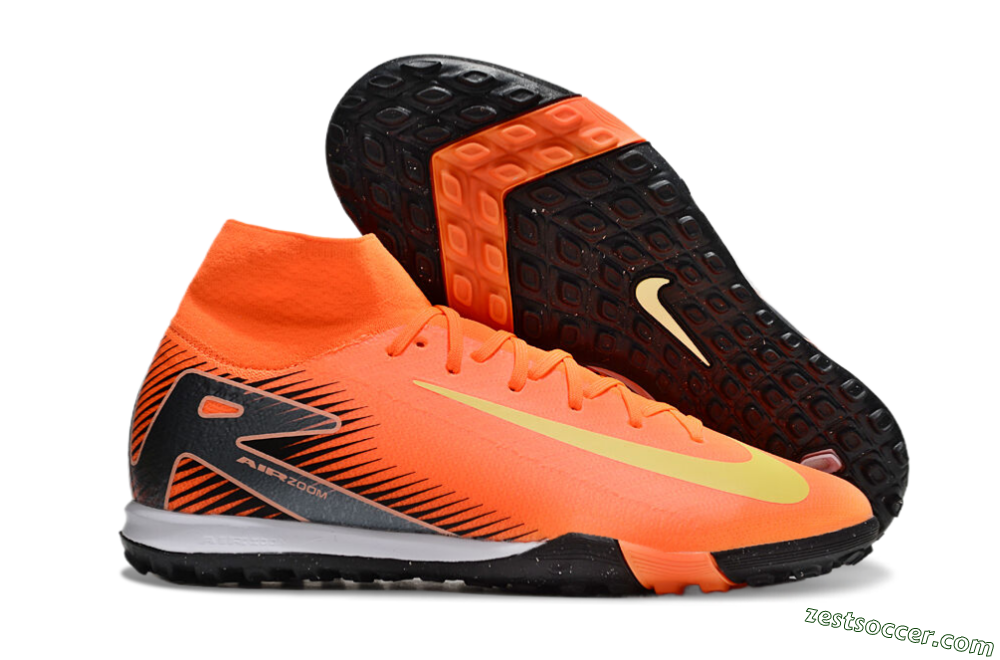 Nike Air Zoom Mercurial Superfly 10 Elite TF High-Tops Soccer Shoes - Red/Yellow/Black 0