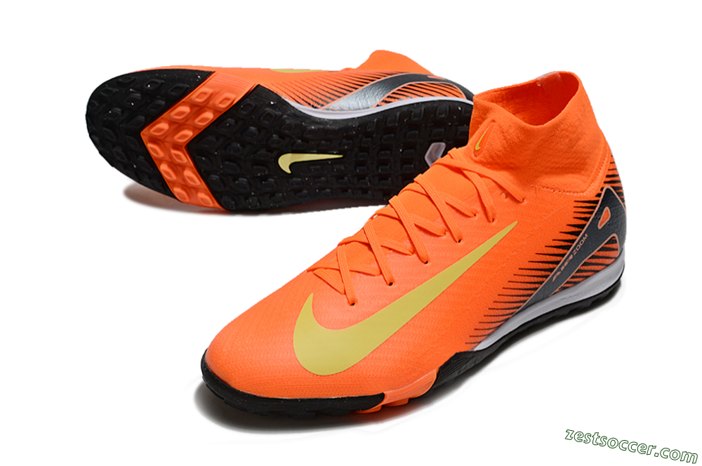 Nike Air Zoom Mercurial Superfly 10 Elite TF High-Tops Soccer Shoes - Red/Yellow/Black 3