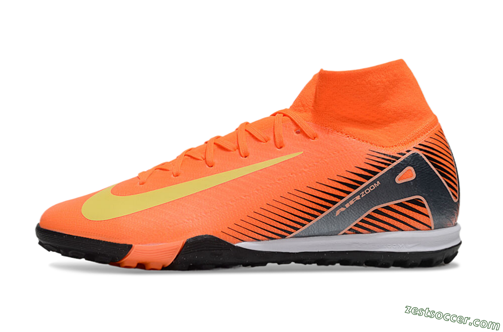Nike Air Zoom Mercurial Superfly 10 Elite TF High-Tops Soccer Shoes - Red/Yellow/Black 2